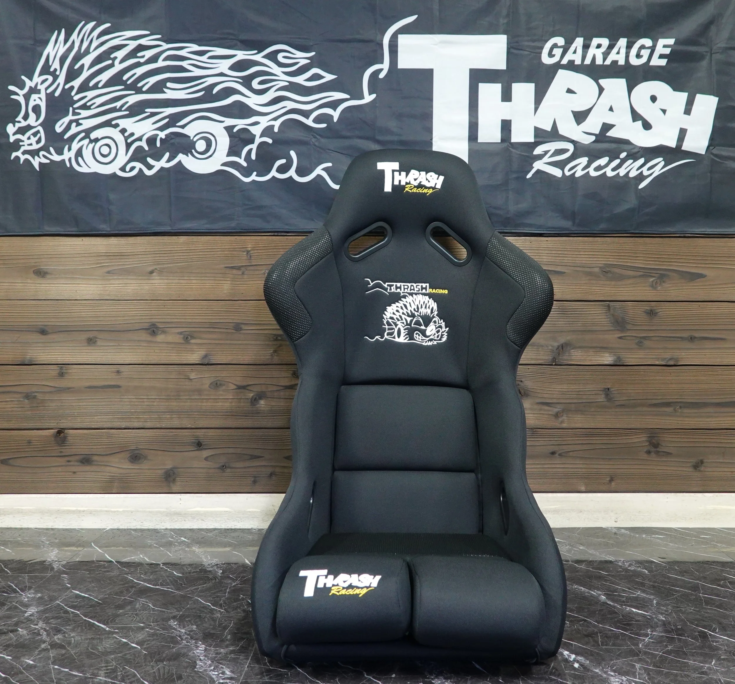 THIRASH RACING ステアリング 黒バックスキン